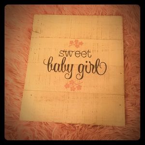 Sweet baby girl wooden wall decore